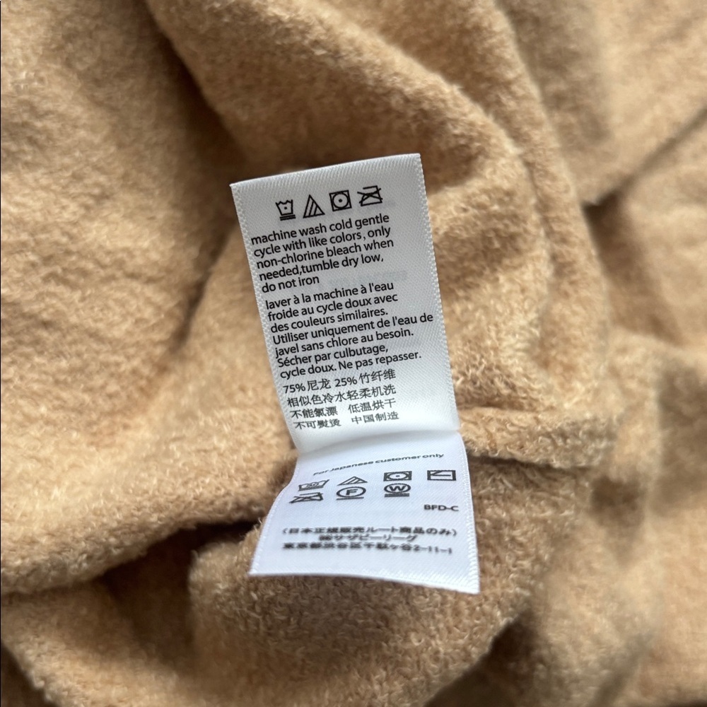 Barefoot Dreams | Cozy Chic Lite Half Zip Poncho Soft Camel Chenille Sweater S/M - Picture 13 of 16